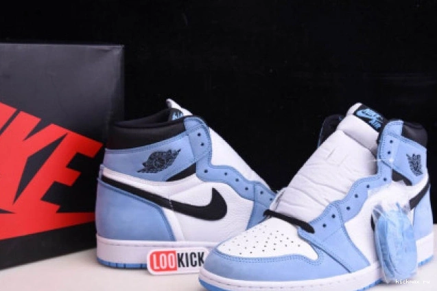 Rep MAX BLACK 1 UNIVERSITY JORDAN WHITE RETRO BLUE AIR HIGH 555088-134 0816